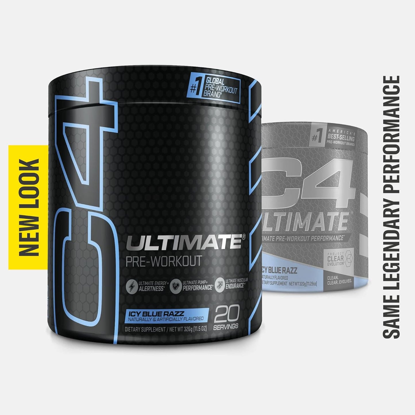 Cellucor C4 Ultimate Icy Blue Razz Pre Workout Powder - Sugar Free Energy Supplement with Caffeine, Beta Alanine, and Creatine - 20 Servings