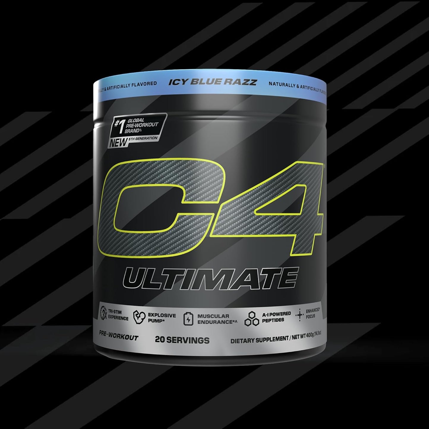 Cellucor C4 Ultimate Pre Workout Powder - Sugar Free Energy Supplement - 300mg Caffeine + TeaCrine + Dynamine + Creatine - Freedom Bombsicle, 20 Servings