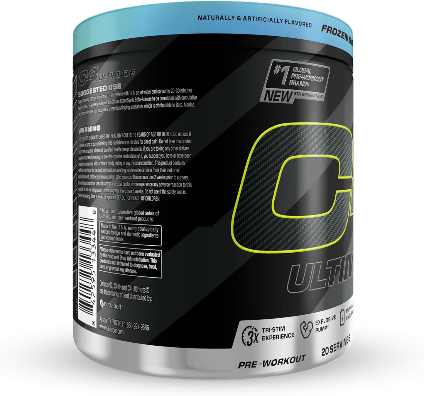 Cellucor C4 Ultimate Pre Workout Powder - Sugar Free Energy Supplement - 300mg Caffeine + TeaCrine + Dynamine + Creatine - Freedom Bombsicle, 20 Servings