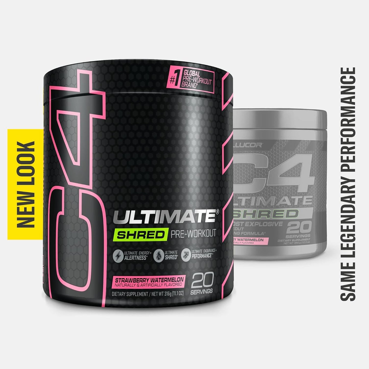Cellucor C4 Ultimate Shred Pre Workout Powder - Weight Loss Supplement with Ginger Root Extract - Strawberry Watermelon Flavor - 20 Servings