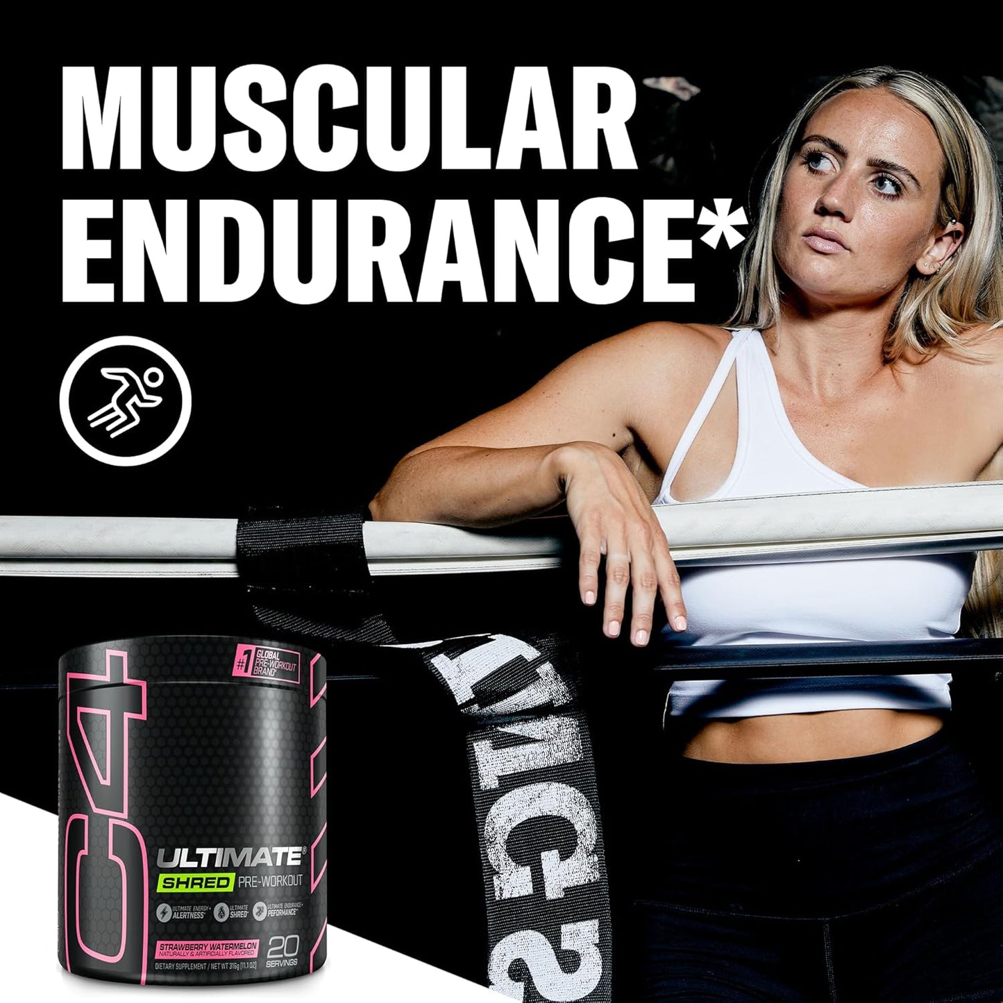 Cellucor C4 Ultimate Shred Pre Workout Powder - Weight Loss Supplement with Ginger Root Extract - Strawberry Watermelon Flavor - 20 Servings