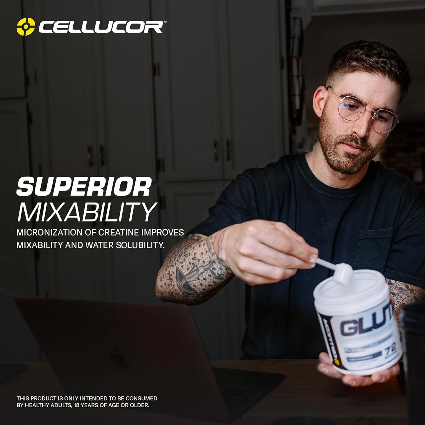 Cellucor Cor-Performance Series Glutamine Powder - 72 Servings, 12.69 Oz - Post Workout Recovery Supplement - Unflavored