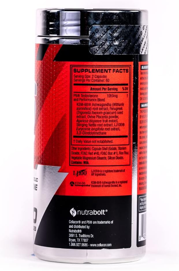 Cellucor P6 Original: Ultimate Men's Anabolic Strength & Muscle Support, Energy Boost, 120 Capsules