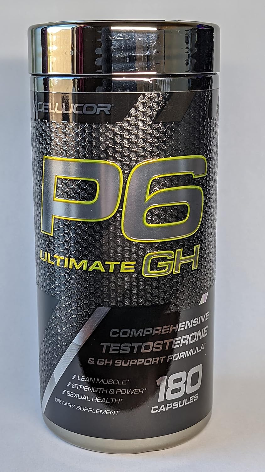 Cellucor P6 Ultimate GH Test Booster - 180 Capsules for Men, Growth Hormone Support, Protein Synthesis & Fat Metabolism