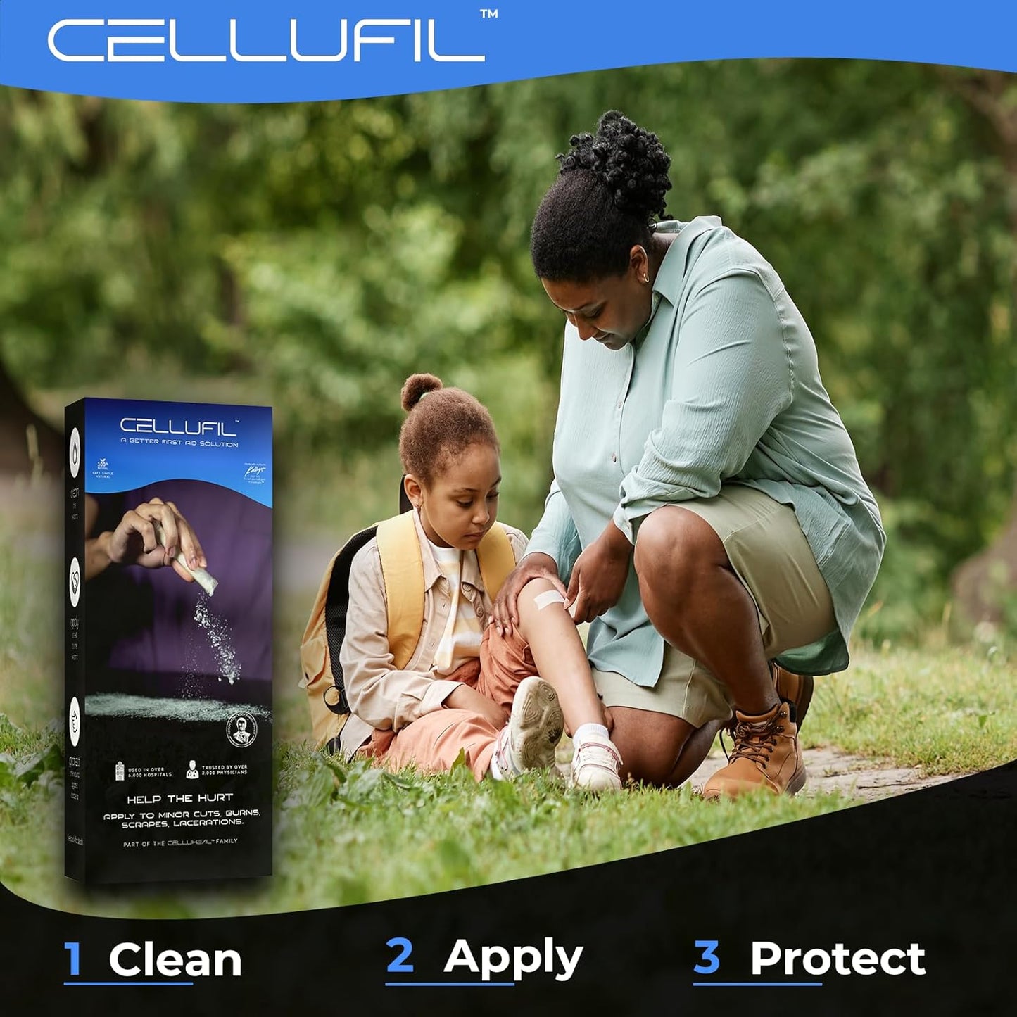 Celluheal Cellufil® Collagen Particles: Non-Hydrolyzed Bovine Collagen for Wound Care, Tissue Regeneration, First Aid - Box of 5 Vials