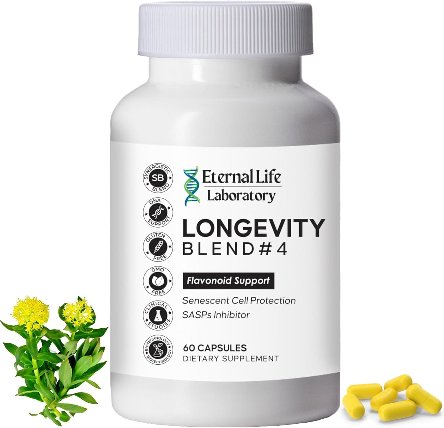 Cellular Defense Anti-Aging Supplement with Immunity and Energy Support - Eternal Life Laboratory Longevity Blend #4
