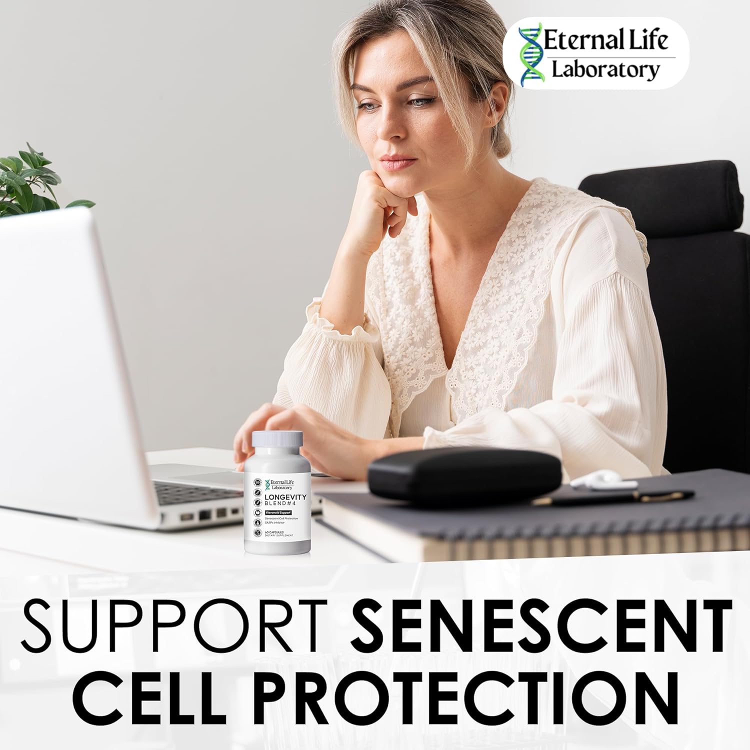 Cellular Defense Anti-Aging Supplement with Immunity and Energy Support - Eternal Life Laboratory Longevity Blend #4