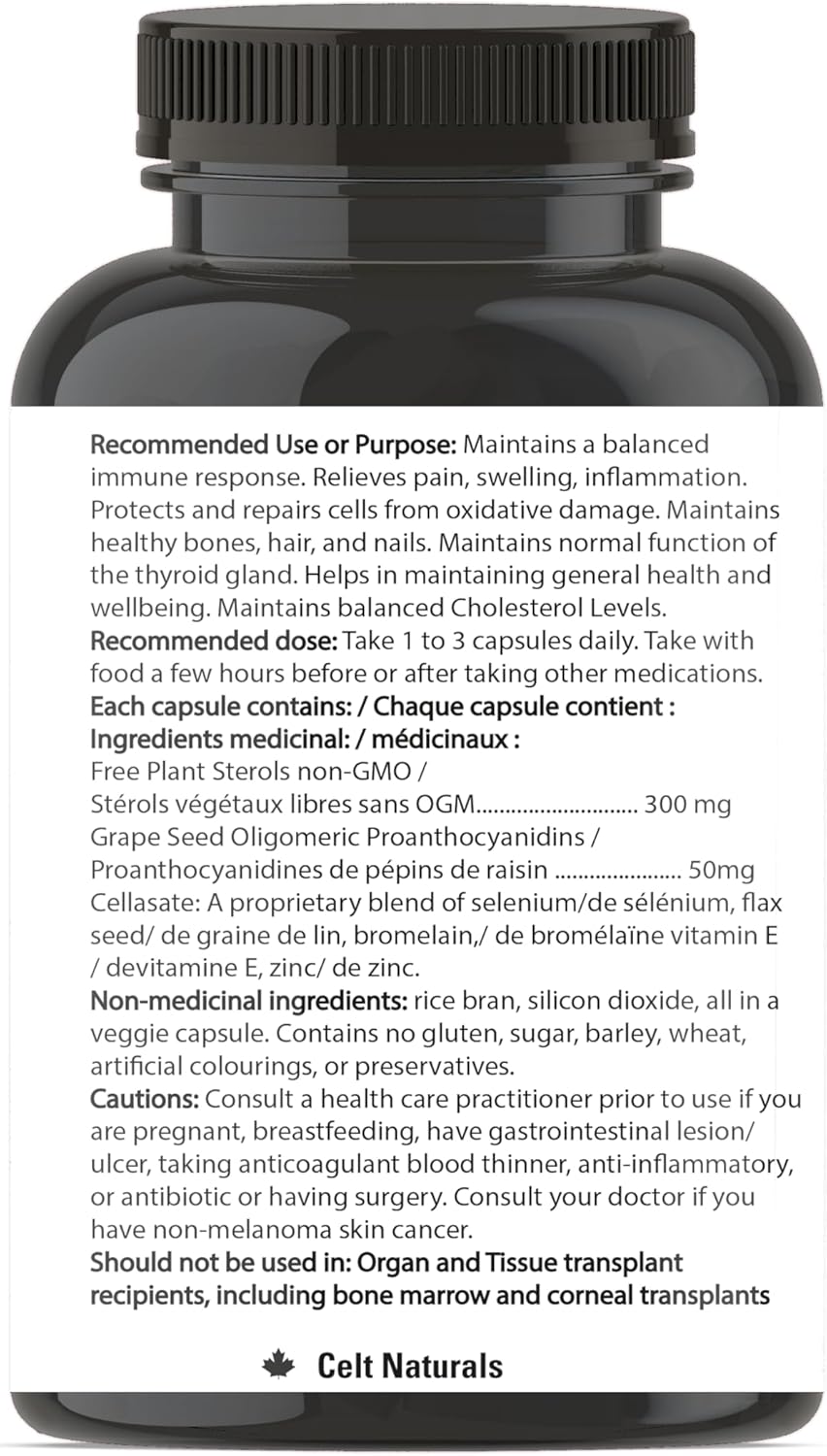 Celt Immunocare 60 V-Caps - Powerful Seasonal Allergy Blend - Immunity Support for Adults - Cholesterol Regulator - Ultra Strength Plant Sterols - 7 Key Immune-Boosting Ingredients