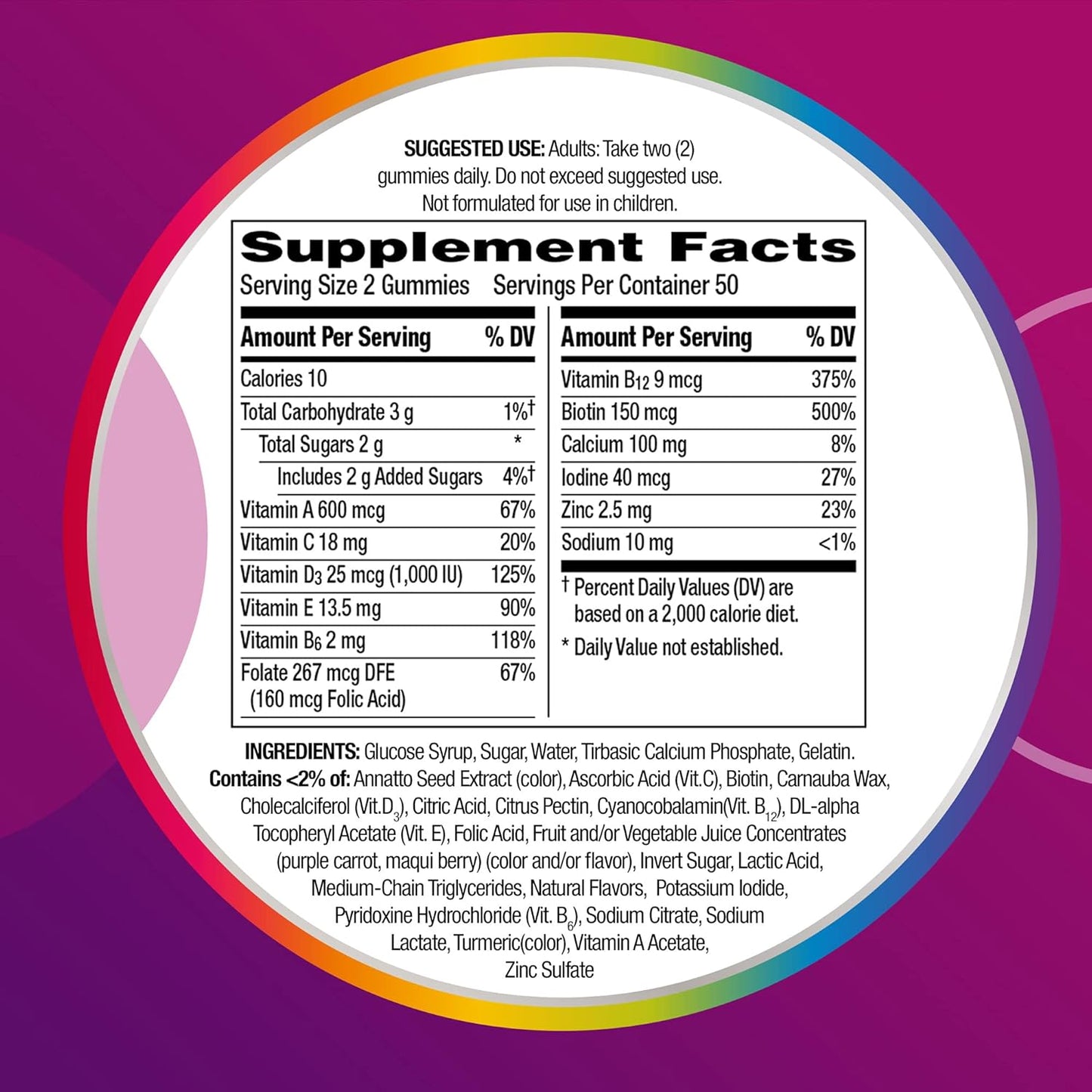 Centrum Women's Multivitamin Gummies - Assorted Fruit Flavors, 100 Gummies