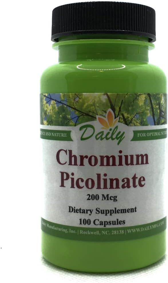 Certified Kosher Chromium Picolinate Supplement - 100 Vegetarian Capsules for Daily Manufacturing