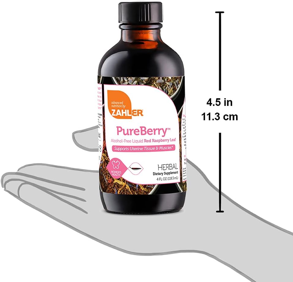 Certified Kosher Liquid RED Raspberry Leaf Supplement for Uterine Health, Strengthens Tissue and Muscles, All Natural Formula, 4oz