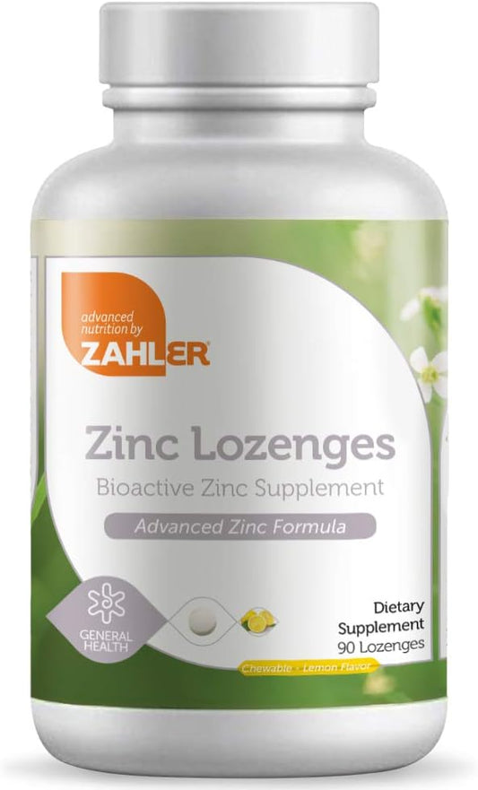 Certified Kosher Zinc Lozenges - 35mg Chewable Tablets for Immune Support - Great Tasting Supplement for Kids and Adults - 90 Lozenges