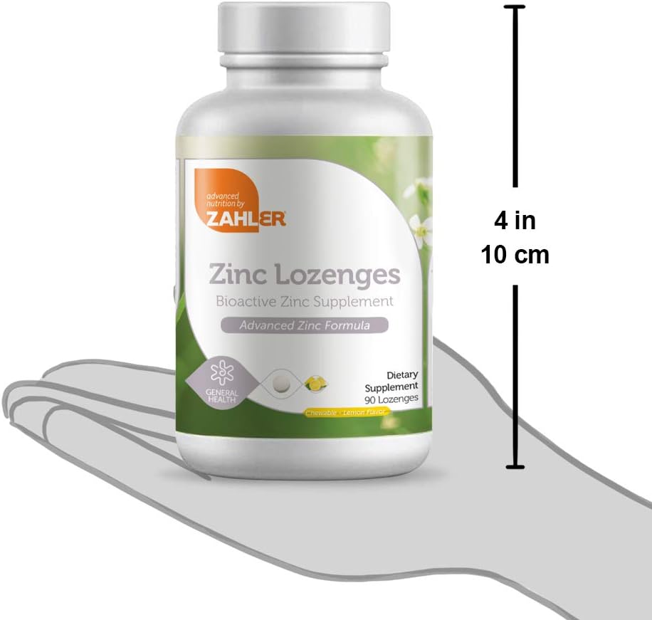 Certified Kosher Zinc Lozenges - 35mg Chewable Tablets for Immune Support - Great Tasting Supplement for Kids and Adults - 90 Lozenges