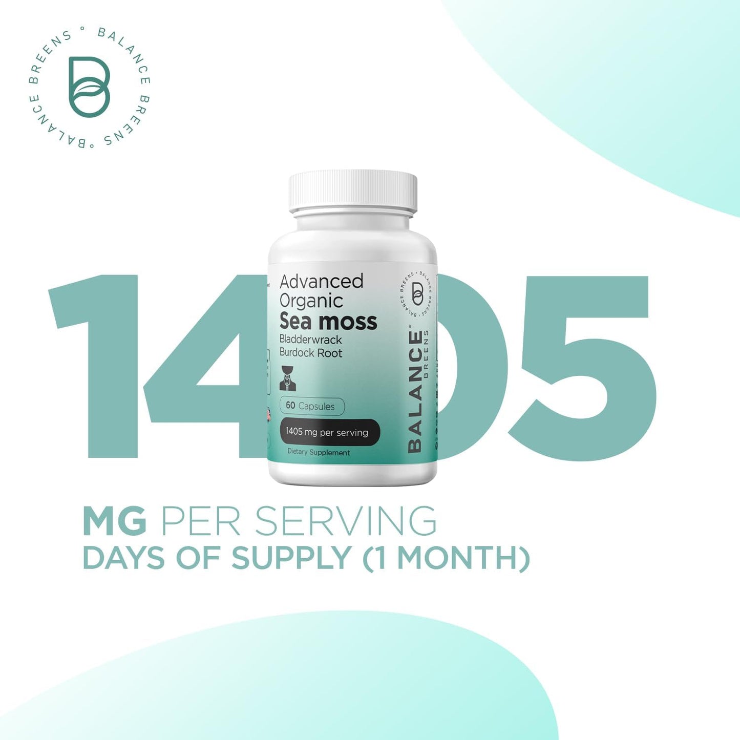Certified Organic Ashwagandha 1600mg + Advanced Irish Sea Moss Supplement Combo by Balancebreens