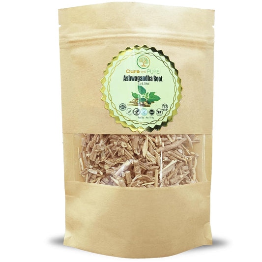 Certified Organic Ashwagandha Root 4oz - Cut & Sifted | Non-GMO & Non-Irradiated | Ideal for Tea, Tinctures & Adaptogenic Wellness | Men & Women