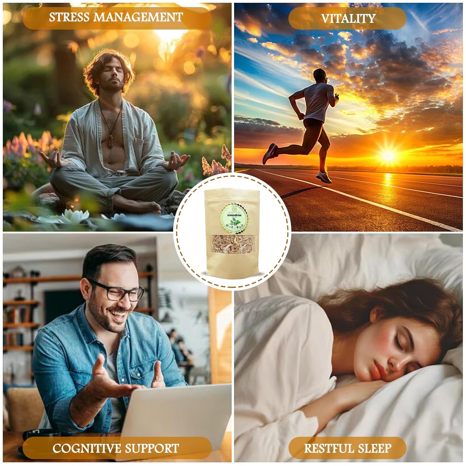 Certified Organic Ashwagandha Root 4oz - Cut & Sifted | Non-GMO & Non-Irradiated | Ideal for Tea, Tinctures & Adaptogenic Wellness | Men & Women