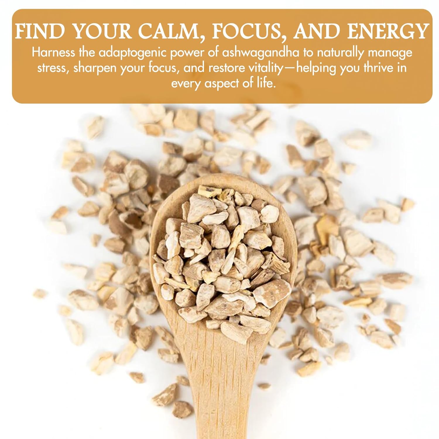 Certified Organic Ashwagandha Root 4oz - Cut & Sifted | Non-GMO & Non-Irradiated | Ideal for Tea, Tinctures & Adaptogenic Wellness | Men & Women