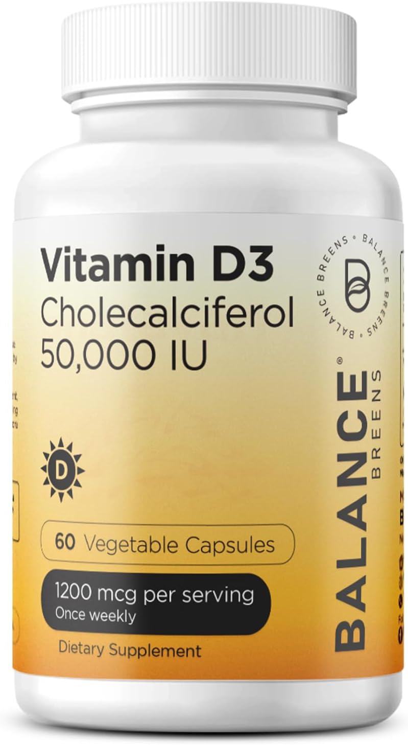 Certified Organic Ashwagandha & Vitamin D3 1600 mg + 50,000 IU Supplement Combo by Balancebreens