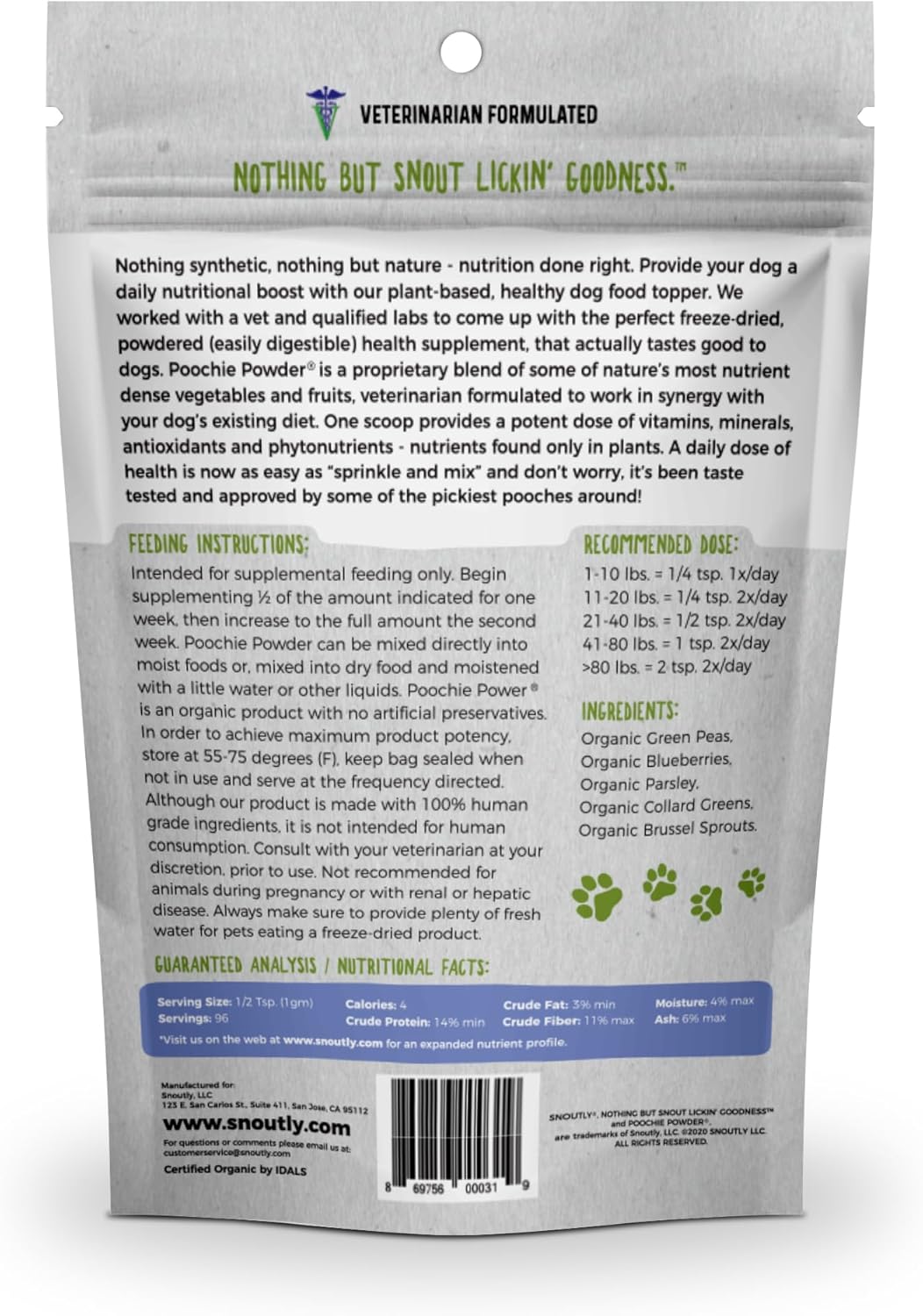 Certified Organic Dog Supplement & Multivitamin Powder for All Ages - Supports Nutrition & Digestion, RAW Superfood Formula