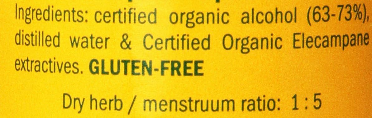 Certified Organic Elecampane Liquid Extract for Respiratory Support - 4 oz Bottle by Herb Pharm
