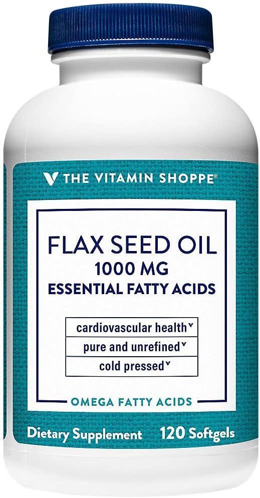 Certified Organic Flax Seed Oil Softgels - 1,000MG Essential Fatty Acid for Cardiovascular Health, Cold Pressed & Pesticide Free - 120 Count