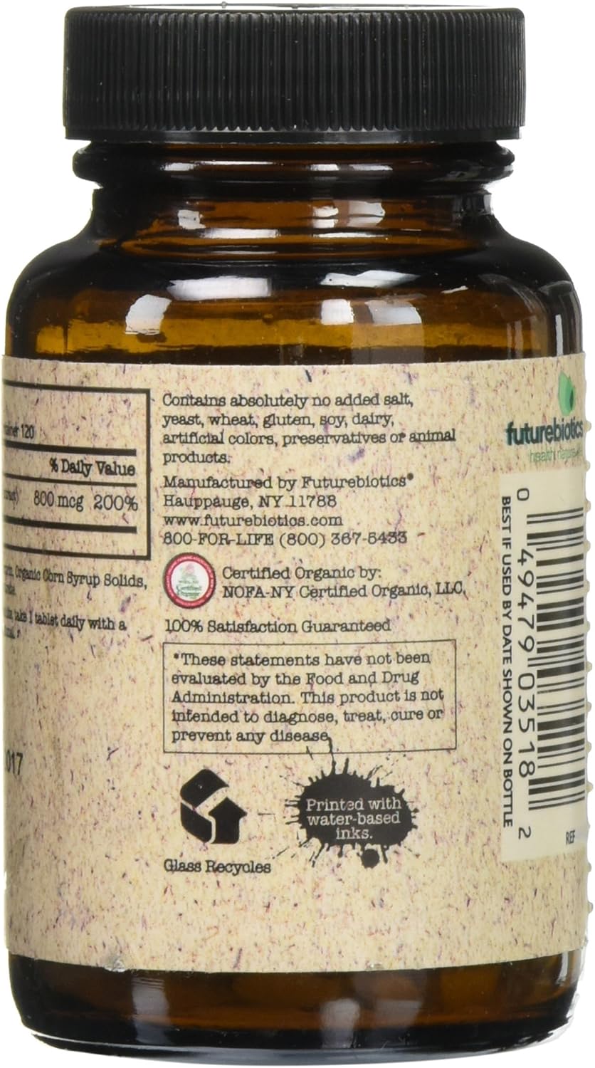 Certified Organic Folic Acid Tablets - 120 Count by Futurebiotics