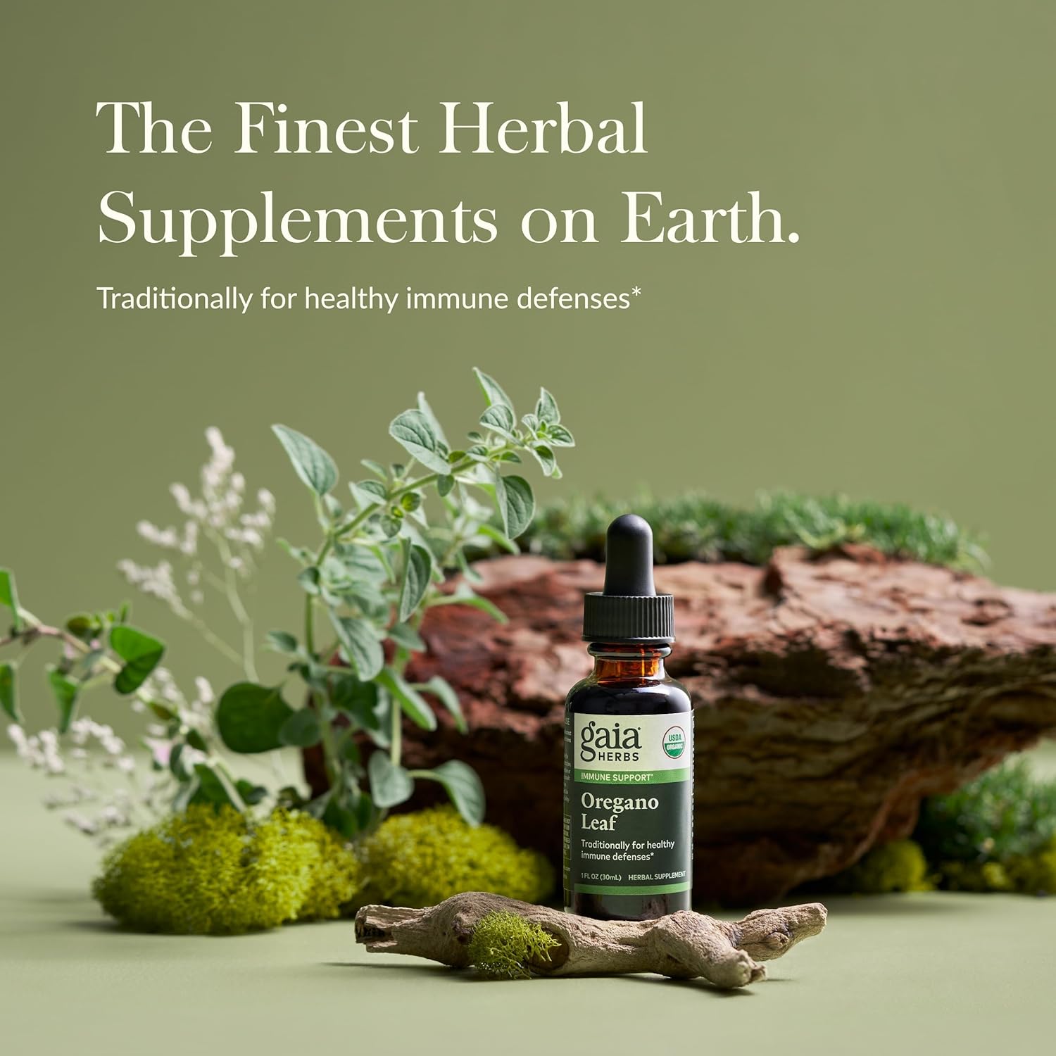 Certified Organic Gaia Herbs Oregano Leaf Extract for Immune Support - 1 Fl Oz (23 Servings)