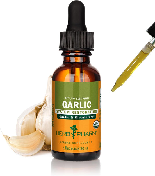 Certified Organic Garlic Liquid Extract for Cardiovascular and Circulatory Support - 1 oz - Herb Pharm