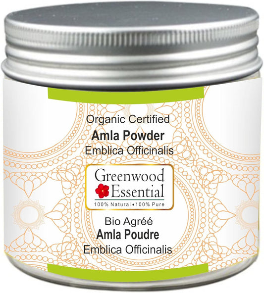 Certified Organic Greenwood Essential Pure Amla Powder - 100% Natural Therapeutic Grade 100gm