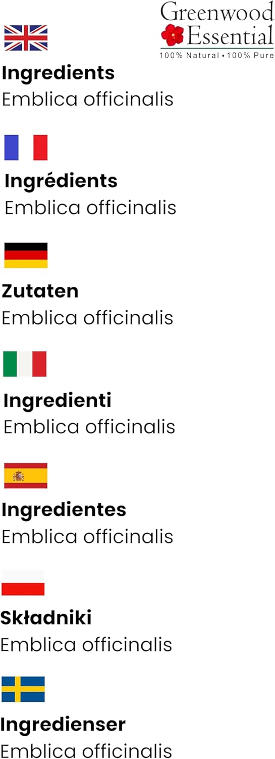 Certified Organic Greenwood Essential Pure Amla Powder - 100% Natural Therapeutic Grade 100gm