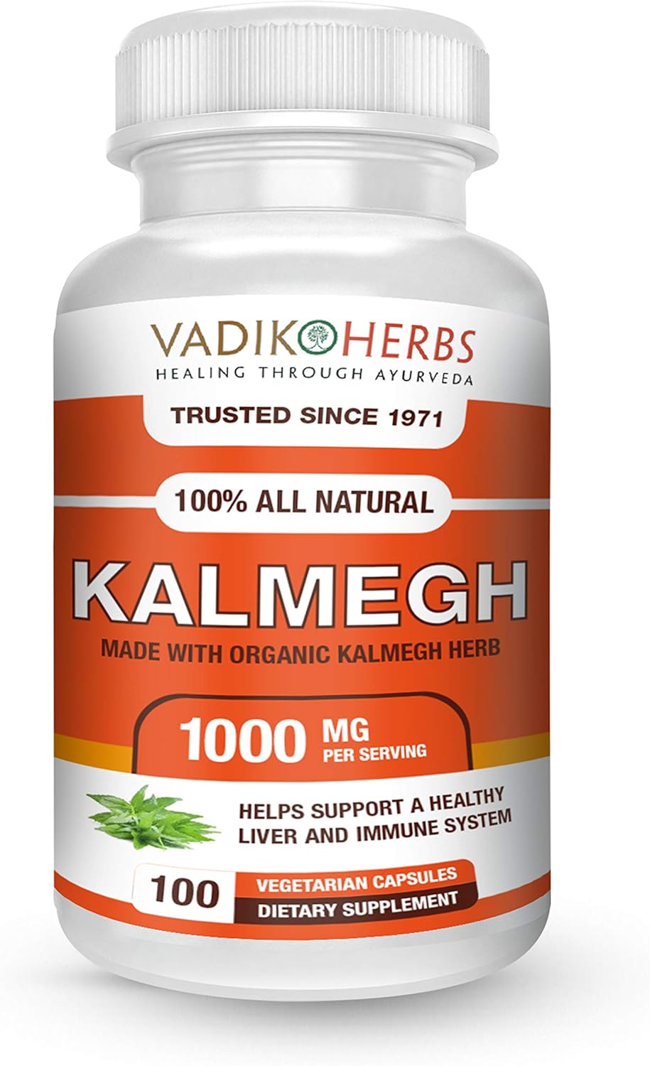 Certified Organic Kalmegh Powder Vegicaps for Immune & Liver Health - Vadik Herbs