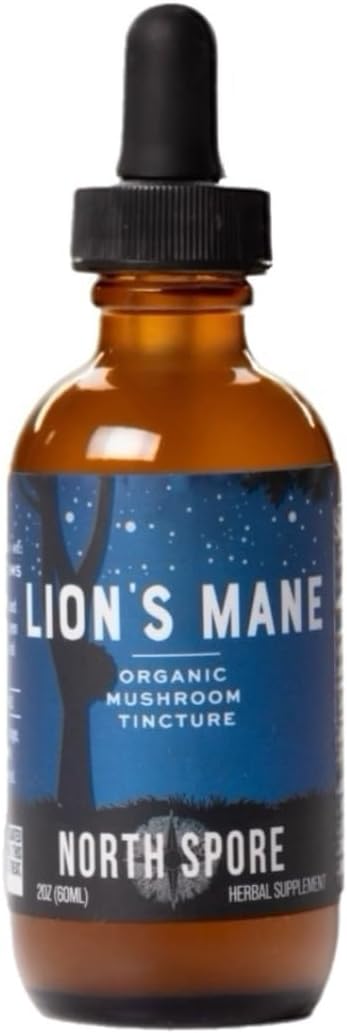 Certified Organic Lion's Mane Mushroom Tincture (2 oz) | USA-Made Fruiting Body Extract | Boost Focus & Memory | Vegan & Non-GMO | Adaptogenic Nootropic