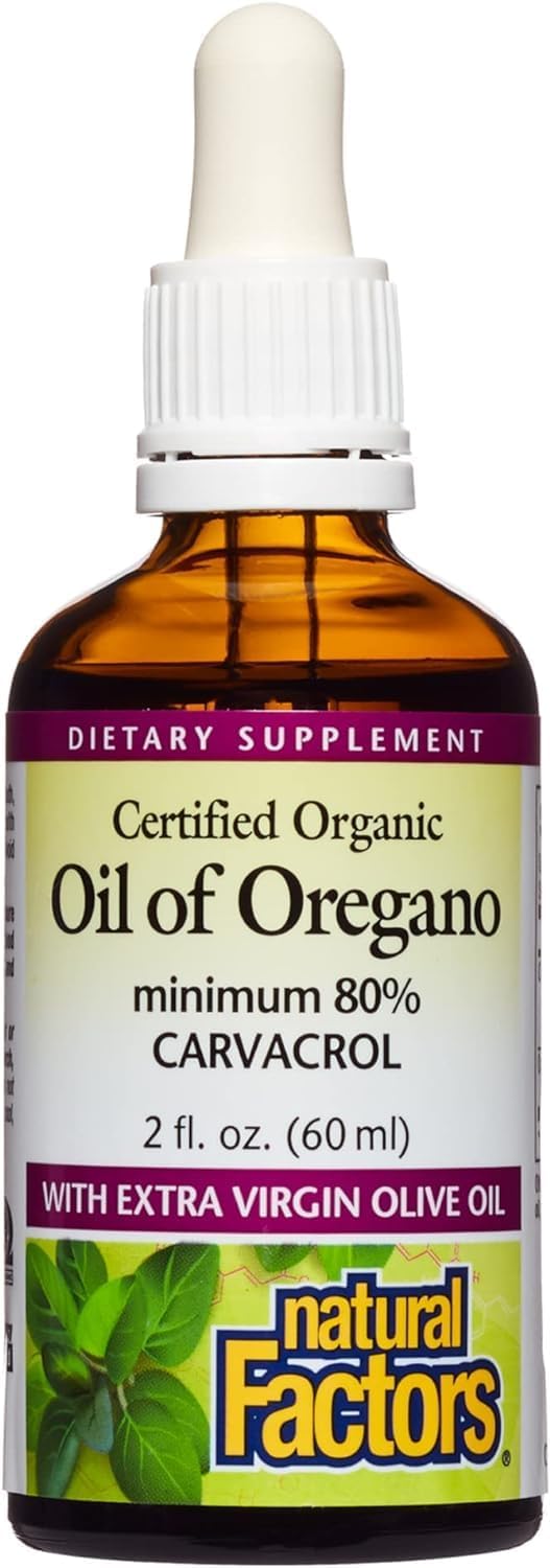 Certified Organic Oil of Oregano for Immune Support - Vegan Herbal Supplement, 2 Oz Bottle