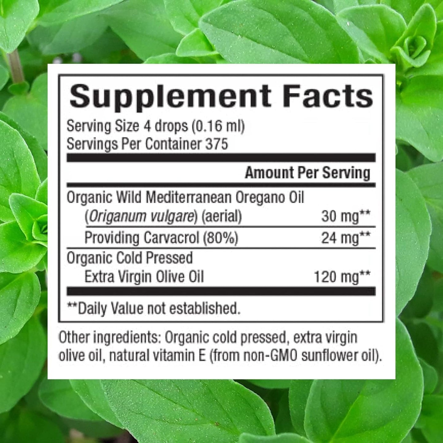 Certified Organic Oil of Oregano for Immune Support - Vegan Herbal Supplement, 2 Oz Bottle