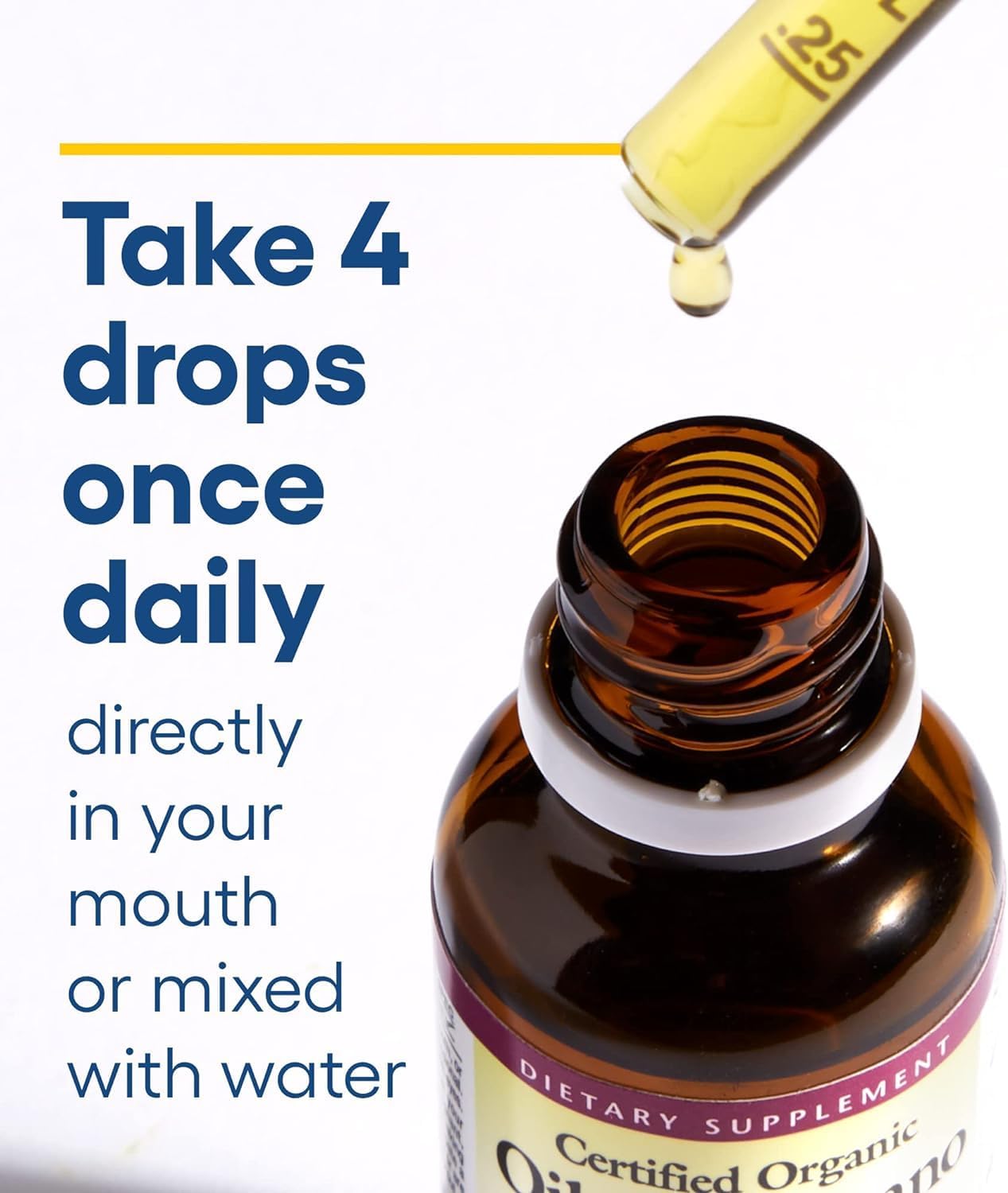 Certified Organic Oil of Oregano for Immune Support - Vegan Herbal Supplement, 2 Oz Bottle