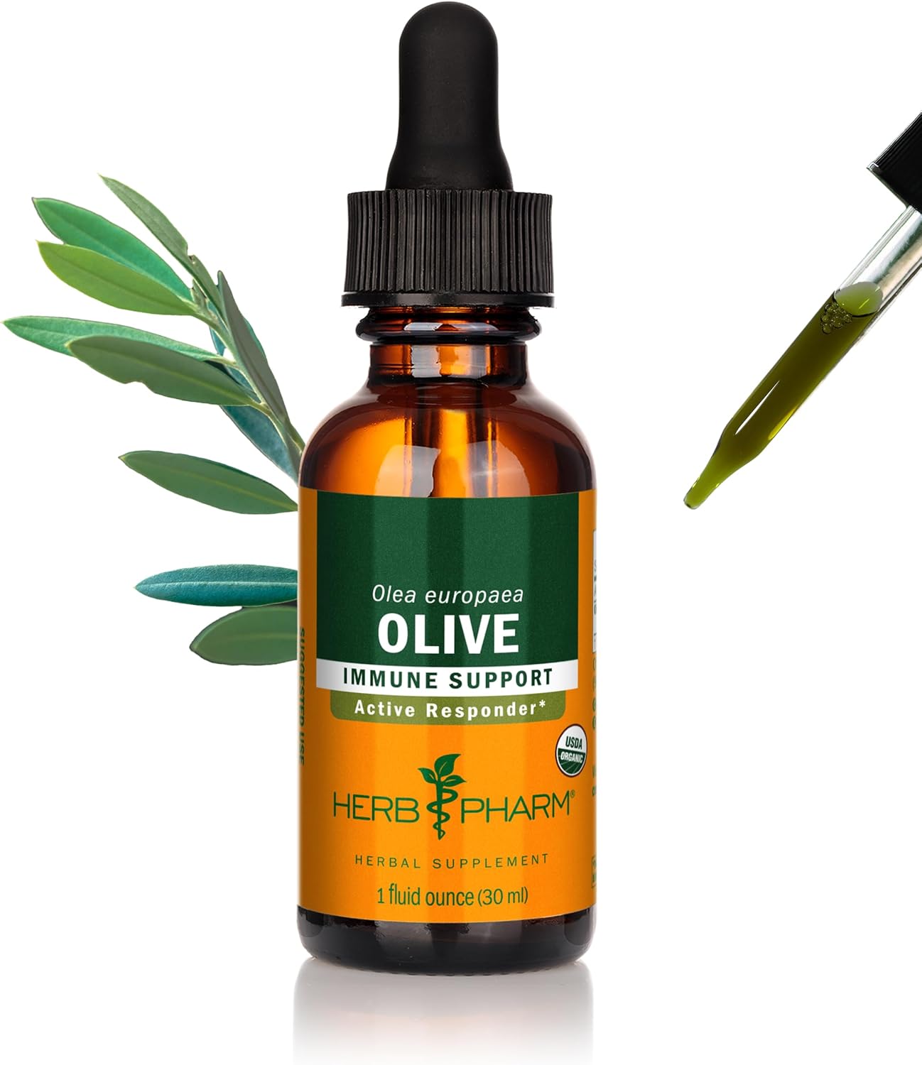 Certified Organic Olive Leaf Liquid Extract - Immune System Support - 1oz