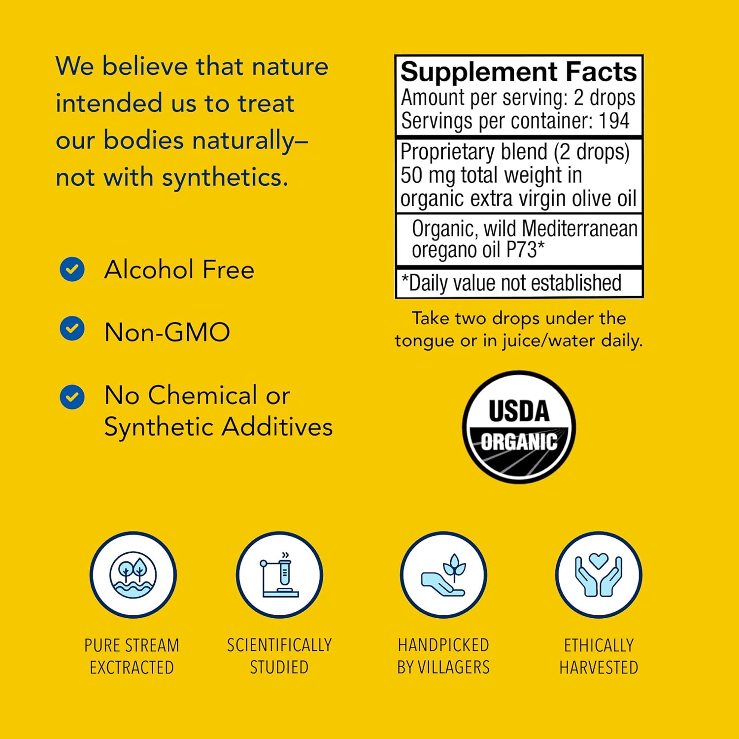 Certified Organic Oreganol P73 Wild Oregano Oil - Immune Support & Optimal Health - Mediterranean Source - Non-GMO - 194 Servings