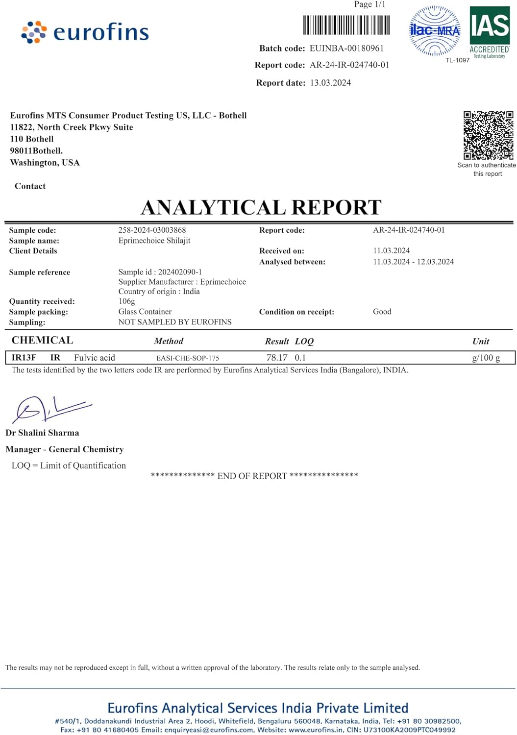 Certified Organic Shilajit Resin with Fulvic Acid - Enriched with 85+ Trace Minerals - Energy and Immune Support - 30g