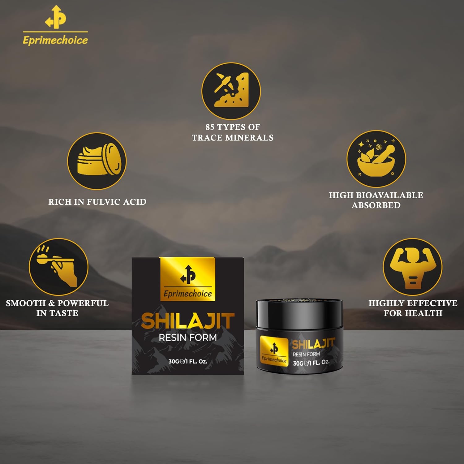 Certified Organic Shilajit Resin with Fulvic Acid - Enriched with 85+ Trace Minerals - Energy and Immune Support - 30g