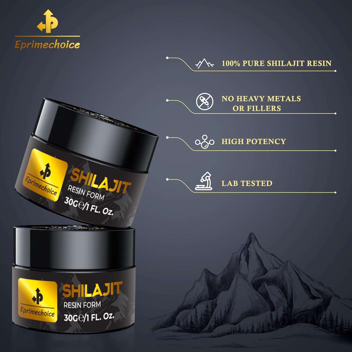 Certified Organic Shilajit Resin with Fulvic Acid - Enriched with 85+ Trace Minerals - Energy and Immune Support - 30g