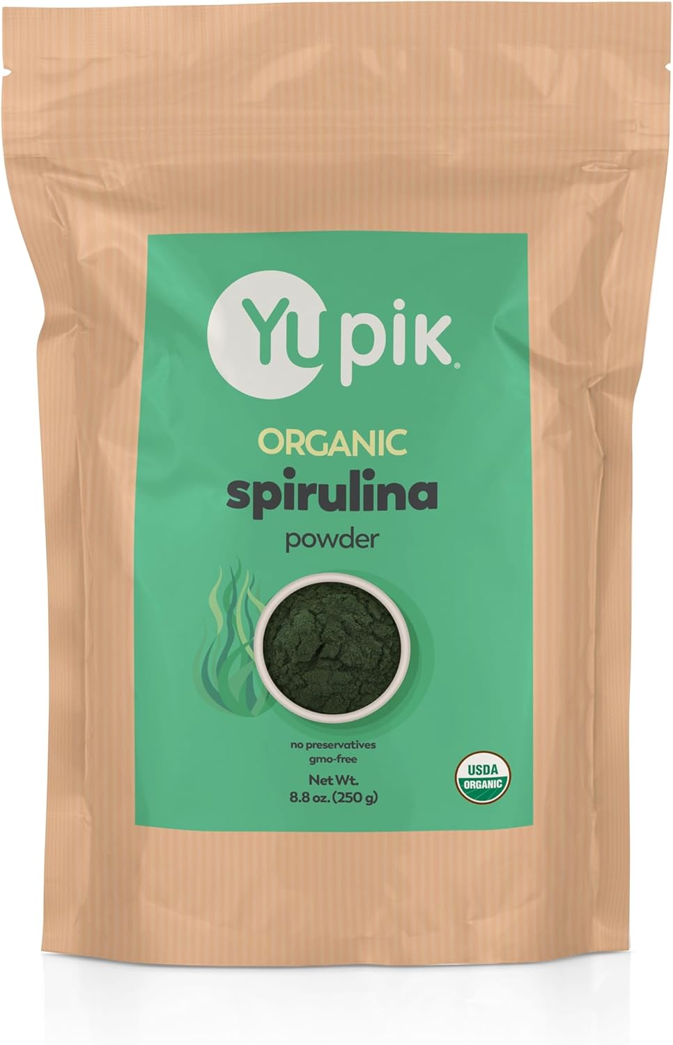 Certified Organic Spirulina Superfood Powder - 8.8 Ounce, Non-GMO, Vegan, Gluten-Free