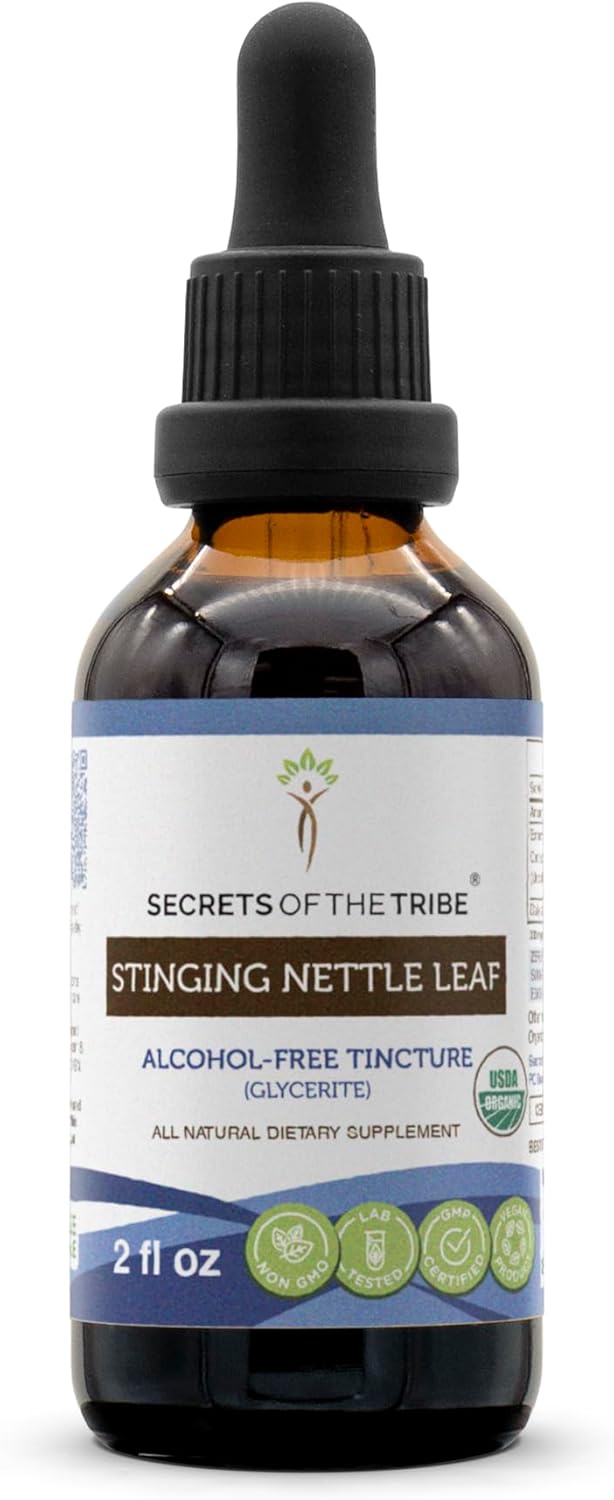 Certified Organic Stinging Nettle Leaf Herbal Drops | Alcohol-Free Extract, High Potency (2 oz)