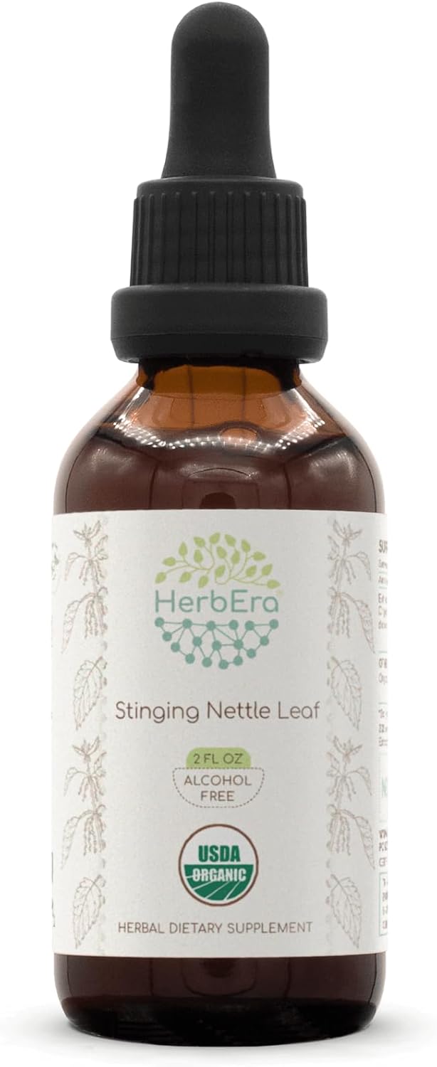 Certified Organic Stinging Nettle Leaf Tincture - Alcohol-Free Extract, High Potency Herbal Drops - 2 oz Bottle - HerbEra USDA Organic