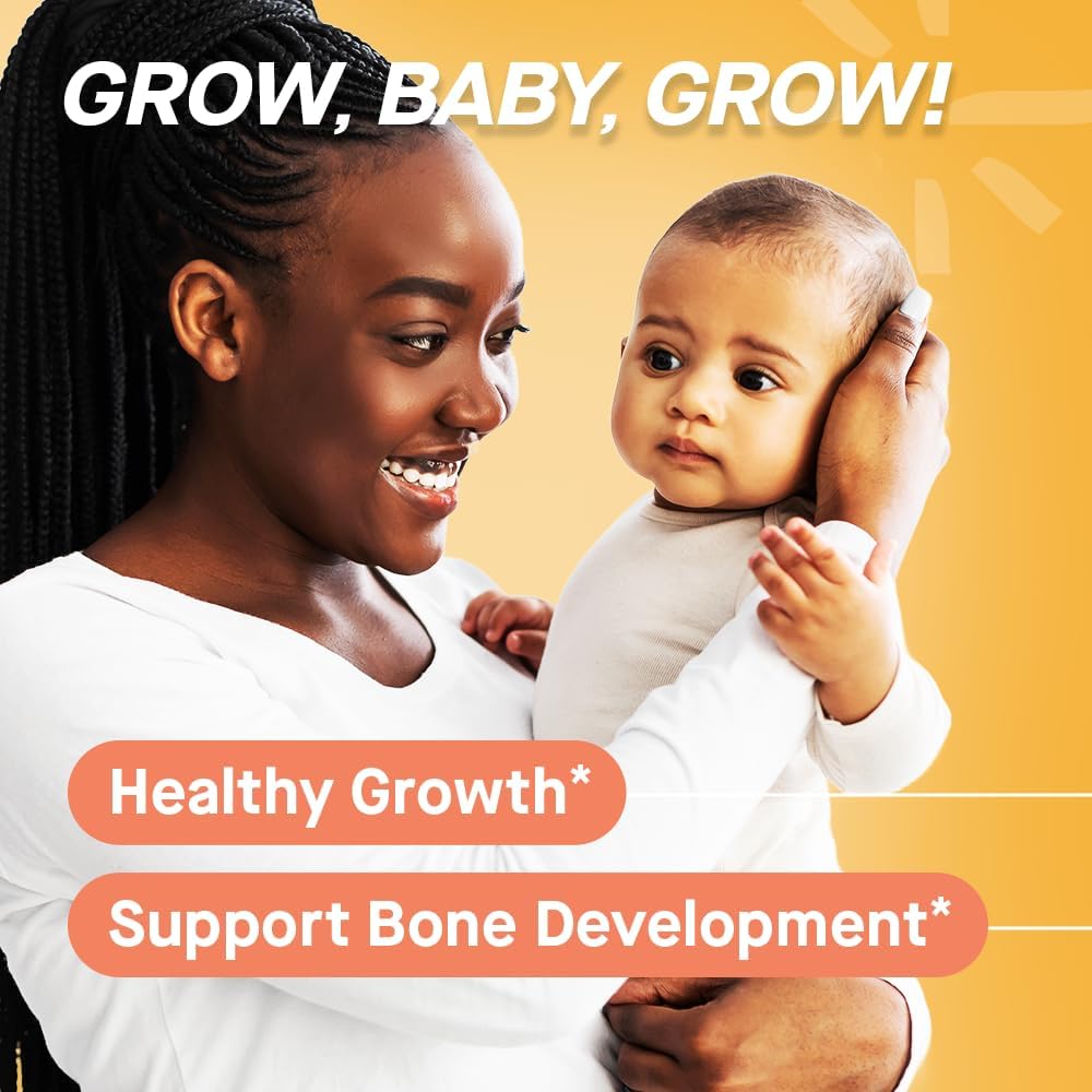 Certified Organic Vanilla Flavor Vitamin D Liquid Drops for Infants, Babies & Toddlers | Supports Growth & Bone Development | Gluten-Free & Non-GMO | 90 Servings