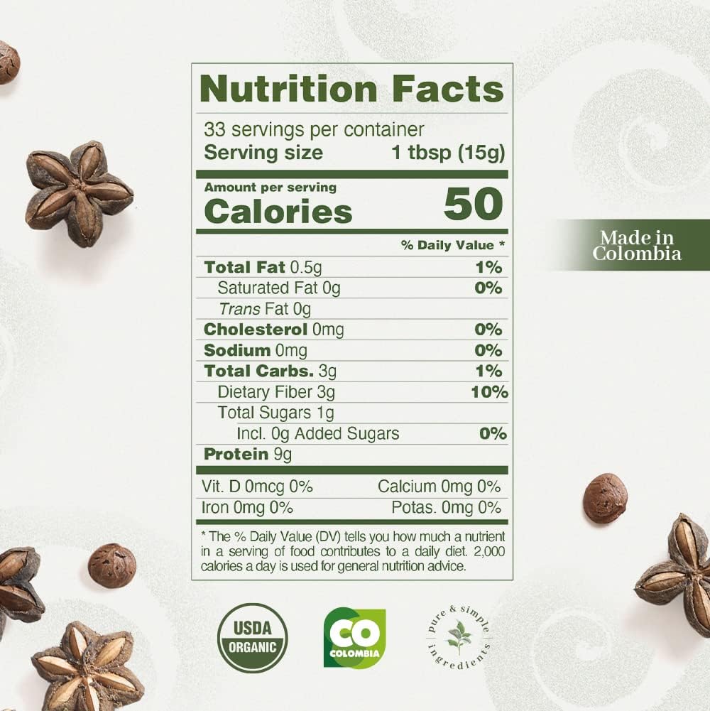 Certified Organic Vegan Protein Powder with Sacha Inchi - 17g Plant Based Protein - Gluten, Dairy, and Sugar Free - Nutrient Rich and Highly Digestible - 1.1lb