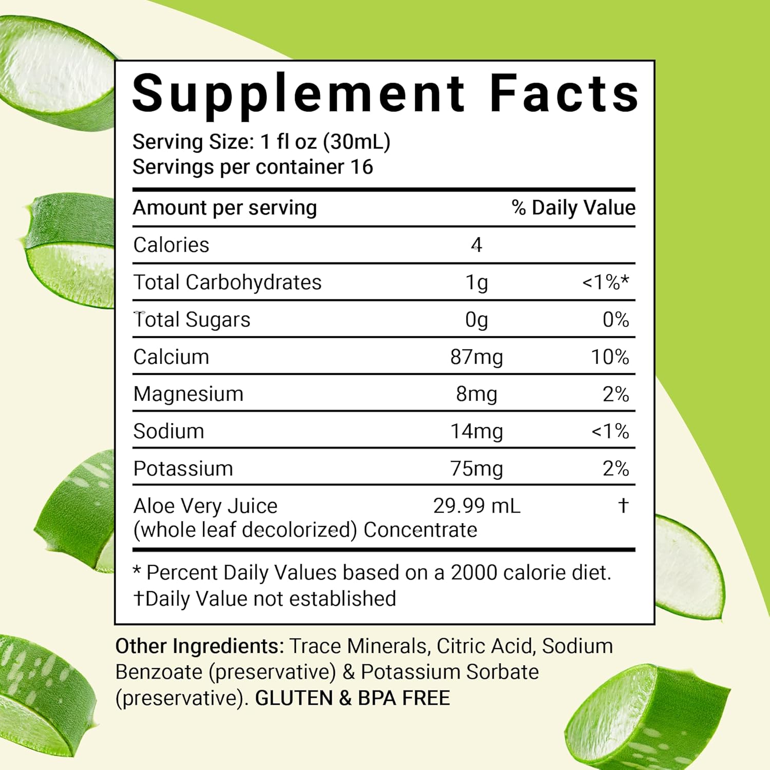 Certified Organic Whole Leaf Aloe Vera Juice with Trace Minerals - Gluten-Free (16 oz)