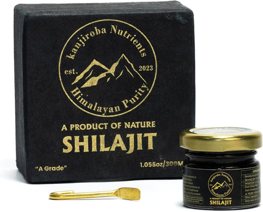 Certified Pure Kanjiroba Nutrients Himalayan Shilajit Resin - 85+ Minerals, 75%+ Fulvic Acid, 500mg, Grade A - 30g Pack, Lab Tested Report
