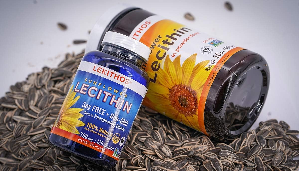 Certified Vegan Sunflower Lecithin Capsules - 120 Count - Rich in Phosphatidyl Choline - Cold Pressed - Non-GMO - All-Natural