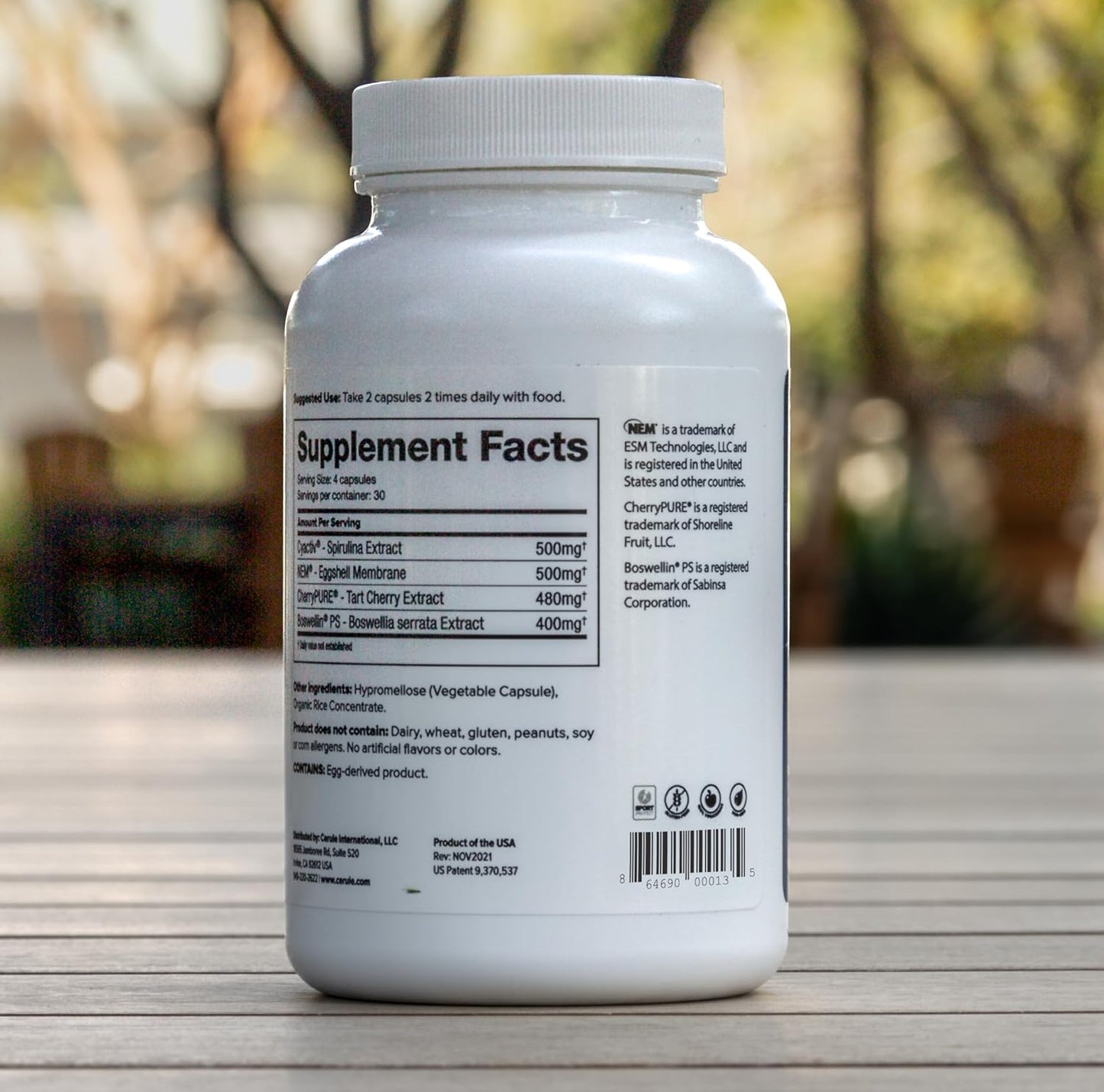 Cerule Cyactiv Spirulina Support Supplements - 60 Vegetarian Capsules for Joint and Muscle Discomfort Relief, Energy Boost, Mobility, and Health