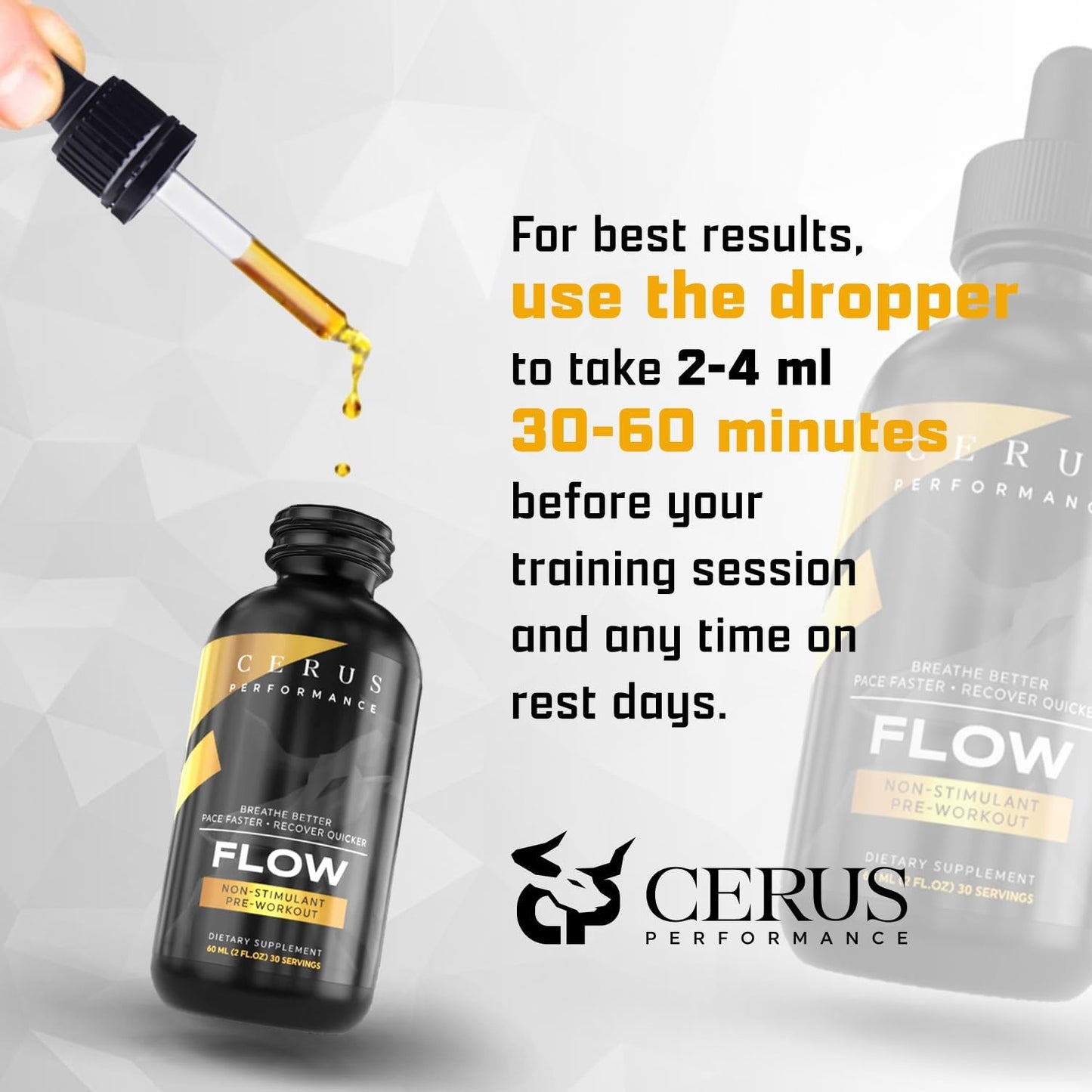 Cerus Performance Endurance Pre-Workout Supplement - Stimulant-Free Formula with Natural Herbs for Stamina and Heart Health - Vegan-Friendly - 2 Fl Oz